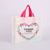 50pcs Thicker Large Plastic Bag Simple and Fresh with Handles Clothing Store Shopping Bag Wedding Gift Jewelry Packaging Bag