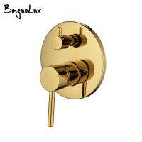 Black Gold chrome Round Solid Brass Concealed 2 Way Diverter Shower Valve Mixer Water Tap Bathroom Accessories Water Faucets Showerheads