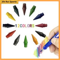SHIRUI 12pcs ถอดเปลี่ยนได้ ปลายปากกาดินสอนิรันดร์ 12สีค่ะ ร่างศิลปะ ปลายดินสอ การจัดหาโรงเรียน STUB ดินสอไม่มีหมึก อุปกรณ์เสริมการเขียน