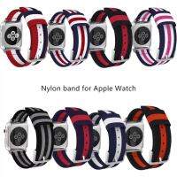 Nylon Band for Apple Watch Series 8/Ultra 7 6 5 4 3 2 SE Buckle Strap for iWatch 38 40 42mm 44 41 45mm 49mm Stripe Watch Strap Straps