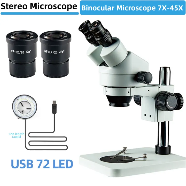 Binocular Microscope Magnification Continuous Zoom 7X-45X Stereo ...