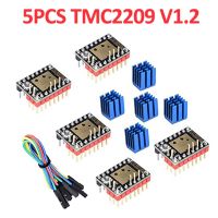 5ชิ้น V1.2 Tmc2209สเต็ปเปอร์มอเตอร์ไดร์เวอร์พร้อมฮีทซิงค์สำหรับ Skr V1.3 Mks Gen L Ramps 1.4/1.5/1.6 3d ชิ้นส่วนเครื่องพิมพ์