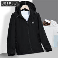 JEEP SPIRIT 1941 ESTD เสื้อแจ็คเก็ตผู้ชายแฟชั่นแบรนด์ฤดูใบไม้ผลิและฤดูใบไม้ร่วงกีฬาเสื้อแจ็คเก็ตเยาวชนขนาดใหญ่ Hooded Jacket