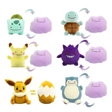 Pokemon Pikachu Peluche Ditto Deformed Double Sided Flip Reversible Plush  Toy Squirtle Bulbasaur Charmander Stuffed Doll Gift