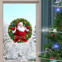 30X20cm Christmas Santa Claus Wall Sticker Room Window Glass Door New Year Stickers Household Christmas Festival Decoration