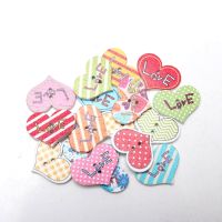 50pcs mixed love heart Pattern Wooden buttons Botones Handmade Accessories Decoration Scrapbooking Crafts 20x25mm Haberdashery