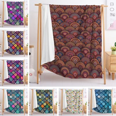 （in stock）Bohemian wool blanket, soft plush, bright decorative Paisley accent pattern sofa or bed double large blanket（Can send pictures for customization）