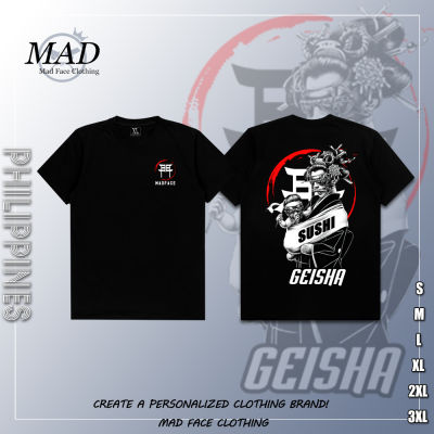 &amp; MADFACE เสื้อผ้าญี่ปุ่น art-Geisha Tee ของขวัญสำหรับ Unisex Heavyweight Top streetwear เสื้อยืด