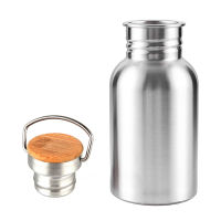 Portable Stainless Steel Water Bottle Bamboo Lid Sports Flasks Leak-proof Travel Cycling Hiking Camping Bottles BPA Free