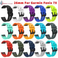 [HOT JUXLLKBKOW 514] สายนาฬิกาซิลิโคนอัจฉริยะขนาด26มม. สำหรับ Garmin Fenix 7X สายรัดข้อมือแบบปลดเร็วสำหรับสายรัดข้อมือ Fenix7X 15สี