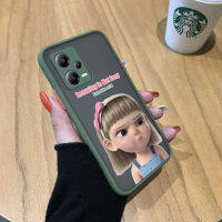 GGK เคสสำหรับ Xiaomi Redmi Note 12 5G Xiaomi Poco X5 5G น่ารักมีรอยขมวดคิ้วที่ยากลำบากในการทำกระเป๋าเด็กผู้หญิงมีน้ำค้างแข็งโปร่งใสแข็งเคสใส่โทรศัพท์ปกหลังแบบเต็มกันกระแทกมีกล้องป้องกัน