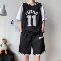 Youth sports basketball casual suit male junior high school students short-sleeved T-shirt tide all-match sportswear
