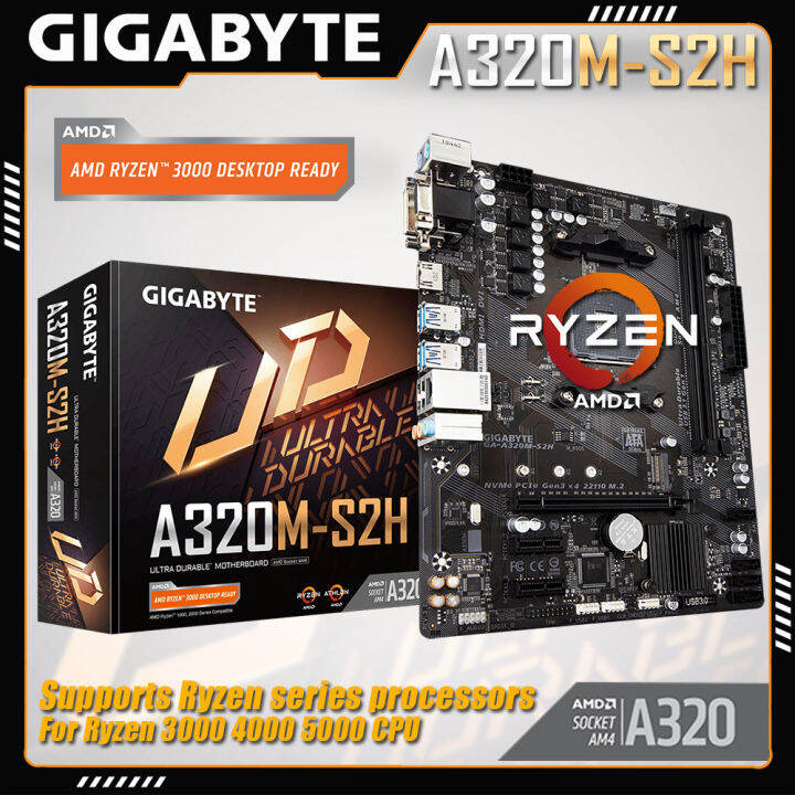 New Gigabyte A320MS2H Motherboard DDR4 32G M.2 AMD A320 Chipset
