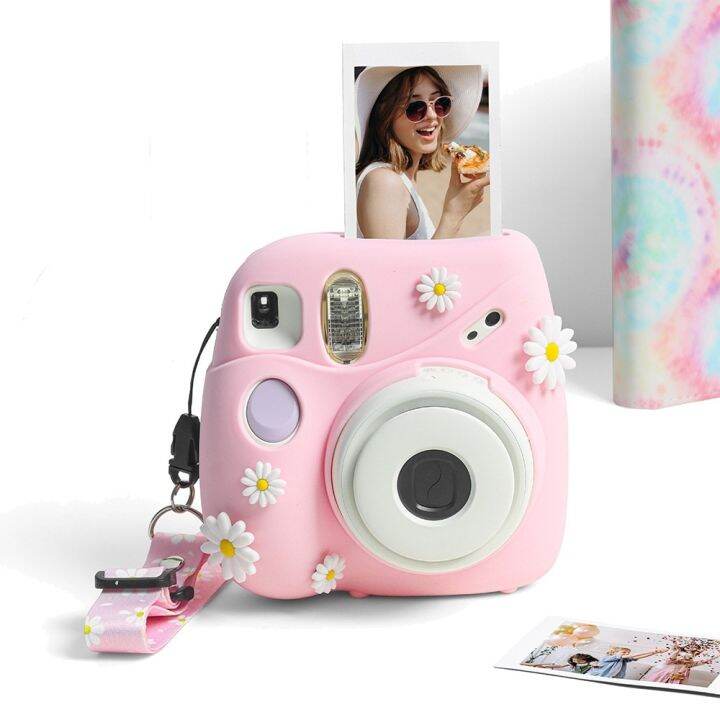 ถุงซิลิโคนสำหรับกล้องฟิล์มสำเร็จรูปสำหรับ-mini7โครงเปลือกนอกเคสพร้อม-tali-bahu-mini7กระเป๋าถือ