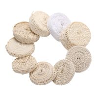 5Meters/Lot Beige Cotton Crocheted Lace Ribbon DIY Apparel Sewing Fabric Home Handmade Textile Curtain Decoration Lace Tape Fabric  Material