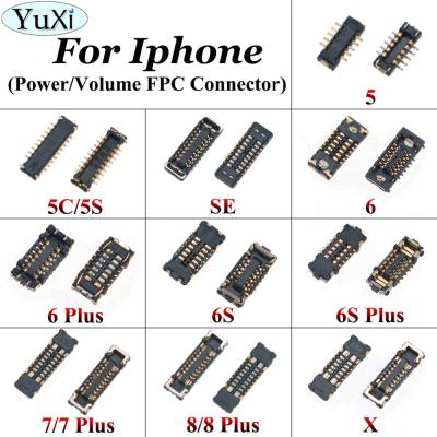 YuXi Volume / Power On Off FPC Plug Connector เปลี่ยนสําหรับ iPhone 5 5C 5S SE 6 6s 7 8 Plus X บนเมนบอร์ด