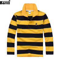 5Y-16Y Teenage Boys T Shirt Children Spring Autumn Fashion Striped Turn-down Cotton Long Sleeve T-shirt Tops 6 8 10 12 14 16