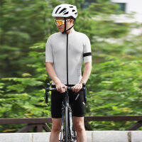 WOSAWE Men S Cycling Jersey Set Gym Bicycle Short Sleeve Set Quick-Dry Breathable Reflective Shirt With 5D Cushion Shorts Padded