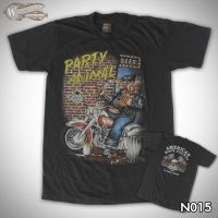 PARTY ANIMAL 3D T-shirt Rock Harleyเสื้อฮาเล่ย์ เสื้อยืด เสื้อยืดคอกลม เสื้อยืดผู้ชาย เสื้อสไตล์วินเทจ ไม่มีตะเข็บขาง สรีนหน้าและหลังขับเนื้อ งานผ้าบาง ผ้า50/50 ตผ้า3D ป๊าย3Dt-shirt สักเครื่องได้ ไม่หด ไม่ลอก ผ้านิ่ม-เบา ใส่สบายมีไซร้(SML) ไซร้ยุโรป