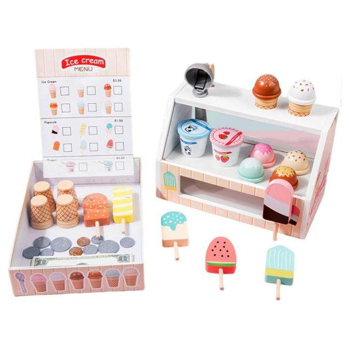 Ice Cream Play Set Ice Cream Counter Play House Interactive Toys Solid
