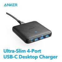 เครื่องชาร์จ USB C Anker GAN 65W อะแดปเตอร์ที่ชาร์จความเร็วสูง PowerPort Atom III บาง45W เครื่องชาร์จติดผนัง Type C อะแดปเตอร์เครื่องชาร์จโทรศัพท์มือถือ