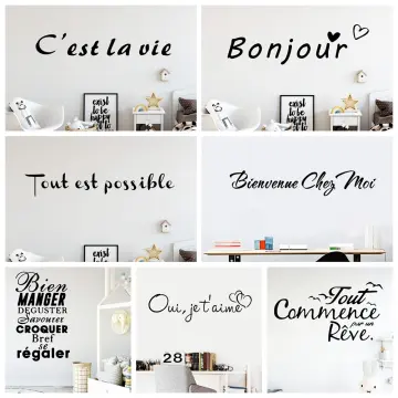 French Quote Wall Sticker, Waterproof Wall Sticker