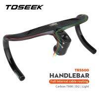 TOSEEK TR5500เต็มสายเคเบิลภายในเส้นทางถนนจักรยาน H Andlebar T800คาร์บอนแบบบูรณาการ H Andlebar Di2กับจักรยานผู้ถือคอมพิวเตอร์