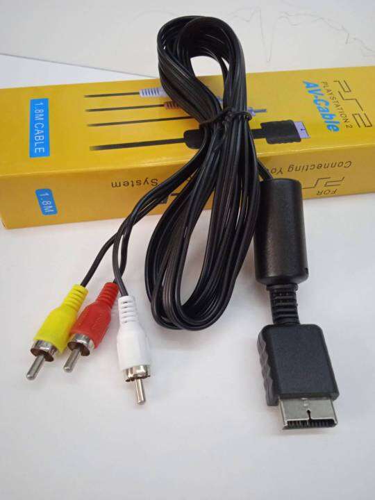 av-cable-playstation2-สายต่อเครื่องเพลทรูกับจอ-ขาว-เหลือง-แดง-ความยาว-1-8-เมตรสายหนา-เส้นใหญ่สัญญานดี-ภาพชัดแข็งแรงทนทาน