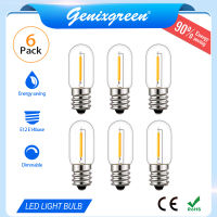 Genixgreen 6แพ็ค E12 E14 LED หลอดไฟ LED ย้อนยุคหลอดไฟ220V ประหยัดพลังงานหลอดไฟหรี่แสงได้2200K Warm White Led Light