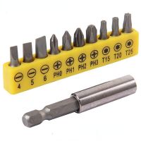 25mm Screwdriver Bit Set Multifunctionl Versatile Screwdrivers Extension Rod Tools Set Slotted/PH/Torx Cross Drill Bit Head T20 Drills  Drivers