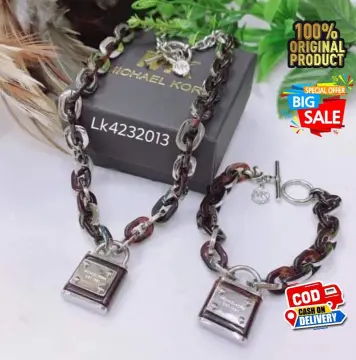 Michael Kors Mk Monogram Dog Tag Necklace - Gold in Metallic | Lyst