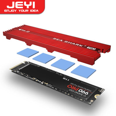 JEYI ฮีทซิงค์ M.2 SSD 2280 SSD คูลเลอร์อลูมิเนียมสองด้านระบายความร้อนพร้อมแผ่นซิลิโคนความร้อนสำหรับ PS5/ชิ้น PCIE NVME NGFF SSD M2