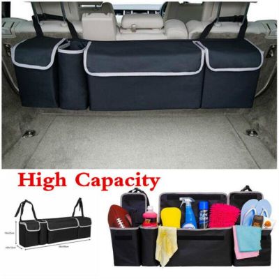Car Trunk Organizer Adjustable Backseat Storage Bag Net High Capacity Multi-use Oxford Automobile Seat Back Organizers Universal Towels