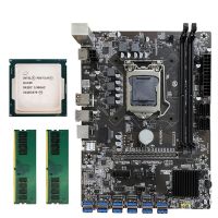 B250C BTC Mining Motherboard 12 USB 3.0 to PCI-E Graphics Card with CPU G4400 DDR4 4Gx2 Support SATA 3.0 for BTC Miner