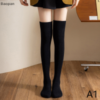 Baopan แฟชั่นหนาต้นขาถุงเท้าสูงผู้หญิงถุงน่องยาวอุ่นขนสัตว์สูงถุงเท้า Femme leg BOOTS