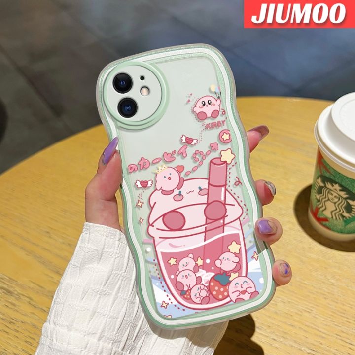 jiumoo-เคส-m10s-ปลอกสำหรับ-samsung-กาแล็คซี่กันกระแทกที่สร้างสรรค์เคสโทรศัพท์โปร่งใสชานมลายการ์ตูนสีชมพูขอบคลื่นสีครีมน่ารักเคสป้องกันซิลิโคนปลอกอ่อนแบบเรียบง่าย