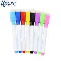 8PC/Lot Magnetic Colorful Whiteboard Pen Black White Board Markers Built In Eraser School Supply childrens Graffiti Drawing pen