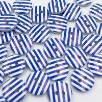 30/50/100 Pcs Blue Stripe Resin Buttons Handwork Gift Sewing Scrapbooking Decorative Home Decor Card Making DIY WB862 Haberdashery