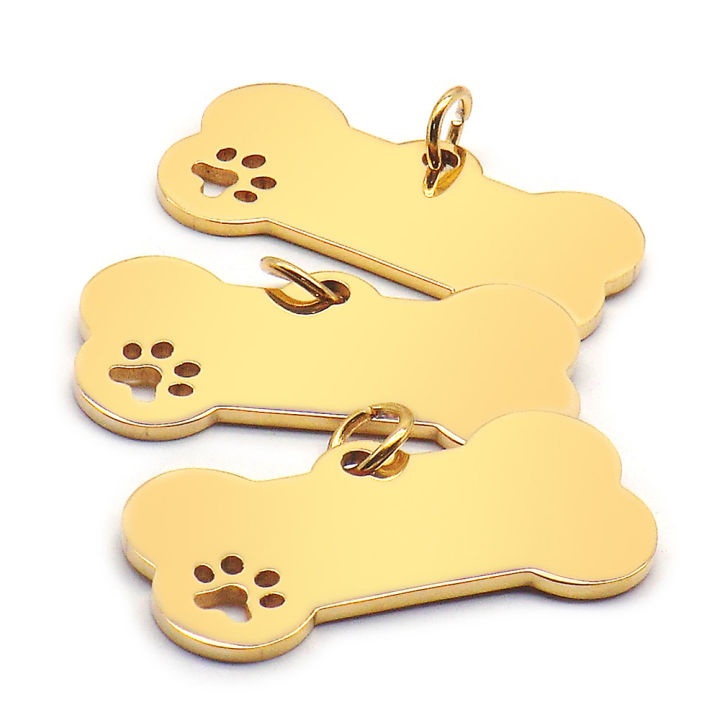 100pcs-stainless-steel-bone-id-tag-cat-dog-paw-collar-accessories-decoration-engraving-collarsdog-multi-function-plate