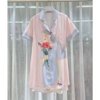 COD SDFGDERGRER New Mid-Length Shirt Female Nightdress Sleep Wear For Women Night Wear Loose Casual Pajamas