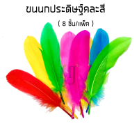 D.I.Y ขนนกประดิษฐ์ คละสี (8ชิ้น/แพ็ค)