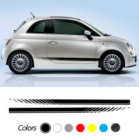 2ชิ้นรถสติกเกอร์ด้านข้างร่างกายประตูกระโปรงลายสำหรับ Fiat 500อัตโนมัติ DIY แข่งกีฬาตกแต่งฟิล์มไวนิลอุปกรณ์จัดแต่งทรงผม