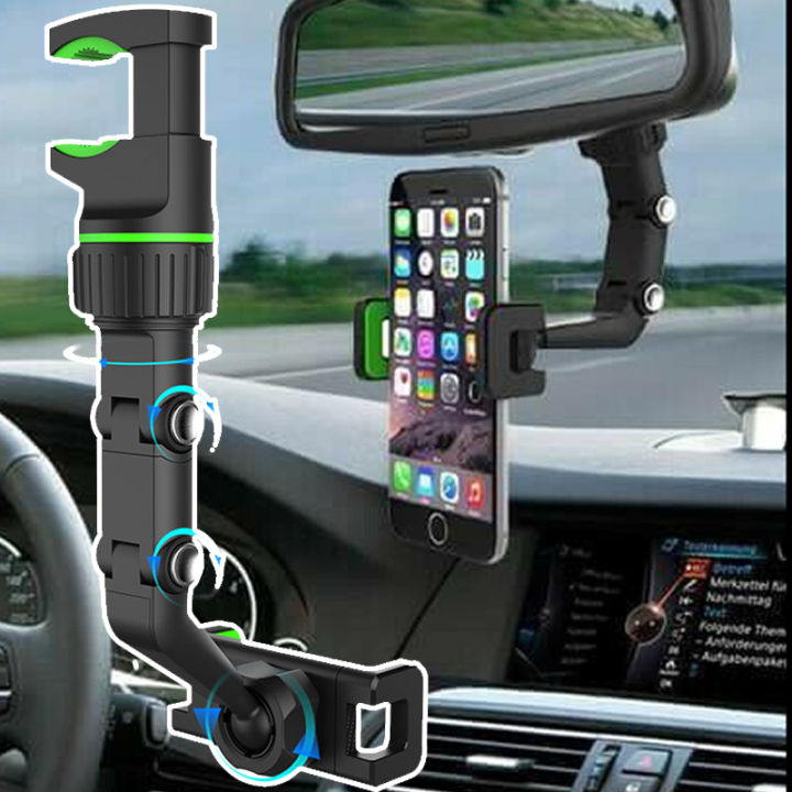 Car Phone Holder Multifunctional 360 Degree Rotatable Auto Rearview ...