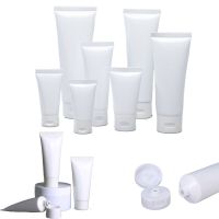 100Pcs 10-100Ml White Plastic Soft Tubes Sample Bottles Refillable Containers Screw Lids Flip Cap For Hand Cream Cosmetic Lotion