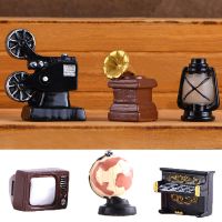 AJOQNU Retro Home Decor Dollhouse Ornaments Toy Furniture Figurine Mini Pianos TV Model Telephone