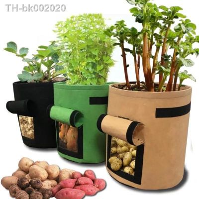 ◘﹊ 3 Size Felt Plant Strong Grow Bags Nonwoven Fabric Garden Potato Pot Greenhouse Vegetable Growing Bags Gardening Tools