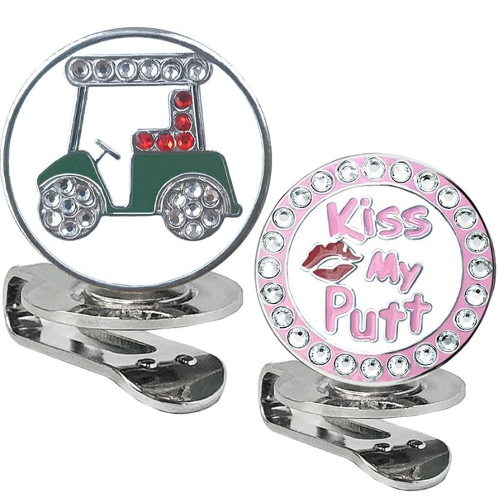 golf-ball-marker-for-women-by-girls-golfer-gift-with-magnetic-hat-clip-premium-gifts-crystal-diamonds-mark-car-and-kiss-my-putt