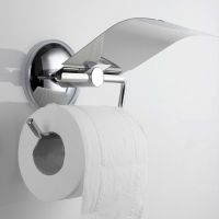 Bathroom Toilet Roll Paper Holder Stainless Steel Vacuum Suction Cup Wall Mounted Toilet Tissue Paper Holder Rack Shelf