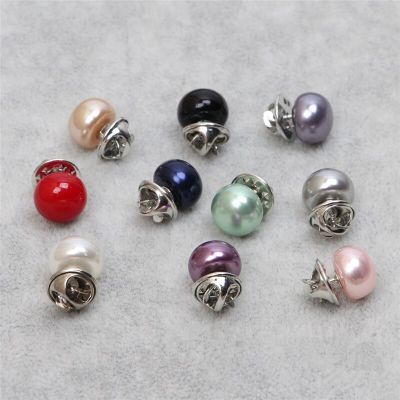 10pcs/lot Imitation Pearl Circle Brooch Pins PU Button Women Zircon Fashion Brooches for Women All-match Jewelry Accessories