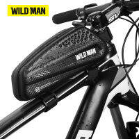 WILD MAN กระเป๋าจักรยาน Top Tube Pannier กันฝนกันน้ำด้านหน้ากรอบกระเป๋า EVA Hard Shell Carbon PU MTB Road Bike Accesorios